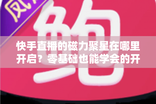 快手直播的磁力聚星在哪里开启？零基础也能学会的开通步骤与直播变现全攻略