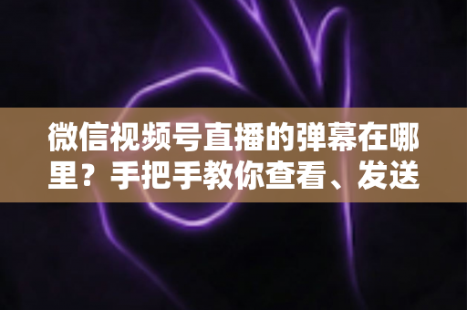 微信视频号直播的弹幕在哪里?手把手教你查看、发送与管理弹幕的完整指南 微信视频号直播的弹幕在哪里?手把手教你查看、发送与管理弹幕的完整指南